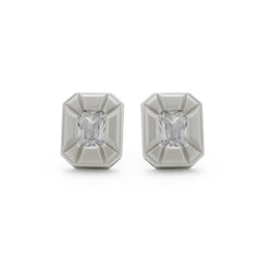 RSNY Redeen styling earrings - RSNY R2007 copper rhodium-plated/Tremella needles, about 25 * 38 * 7mm diamond-shaped design elements/geometric section shape/mirror-grade Seiko polishing/sterling silver high-quality ear needles