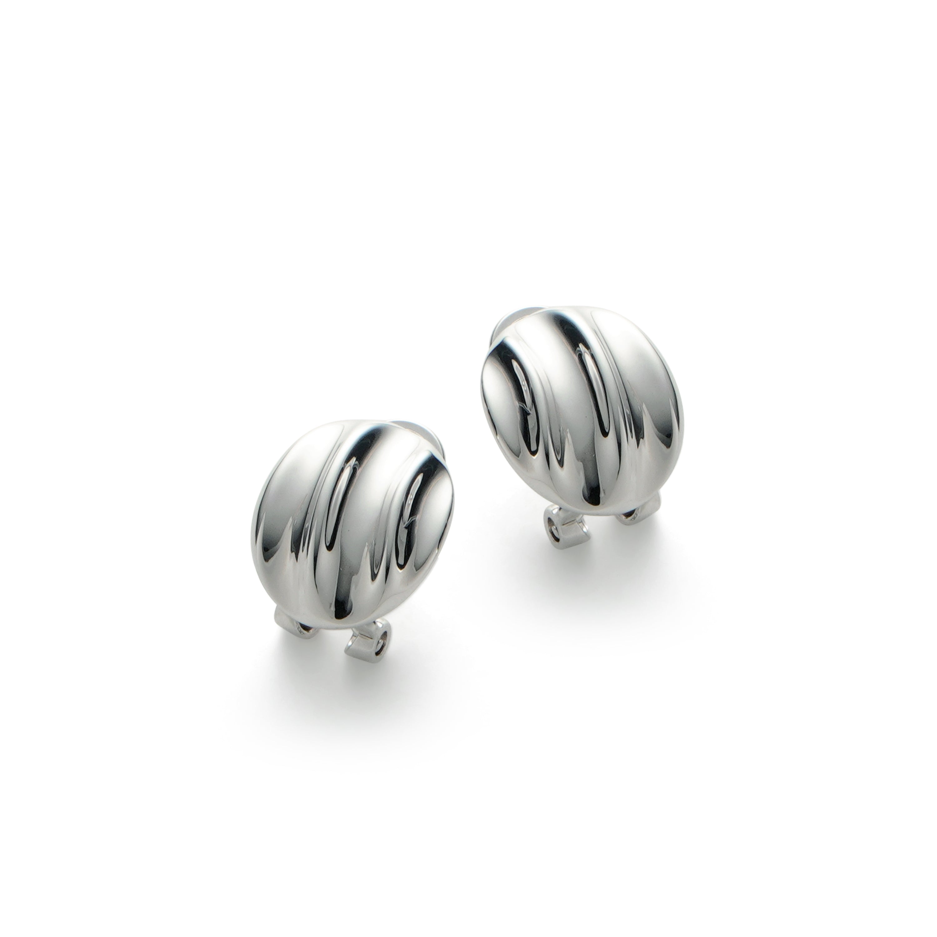 RSNY simple Roman stud earrings - RSNY R2125A 铜镀铑/银耳针 约15*19*5mm 几何感切面造型/几何缠绕感元素/镜面级精工抛光/微厚重精巧质感