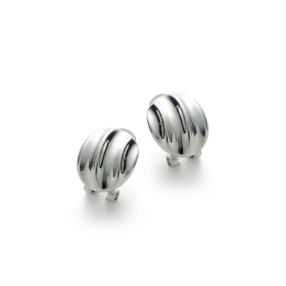 RSNY simple Roman stud earrings - RSNY R2125A 铜镀铑/银耳针 约15*19*5mm 几何感切面造型/几何缠绕感元素/镜面级精工抛光/微厚重精巧质感