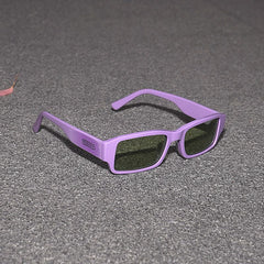 RSNY UN Falt square sunglasses - RSNY ·MJ0004D · Plate/nylon lenses · Frame width 148mm/temple length 145mm · Lens width 53mm/height 30.1mm · Unisex geometry box version design/0 touch metal logo/Milan Fashion Week popular purple color scheme