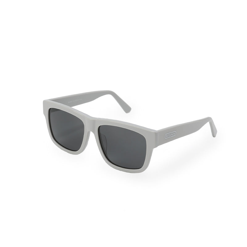 RSNY UN Classic square sunglasses - RSNY ·MJ0001B · Plate/nylon lenses · Frame width 148mm/temple length 145mm · Lens width 56mm/height 43.9mm · Unisex cement gray popular color scheme /0 tactile metal logo