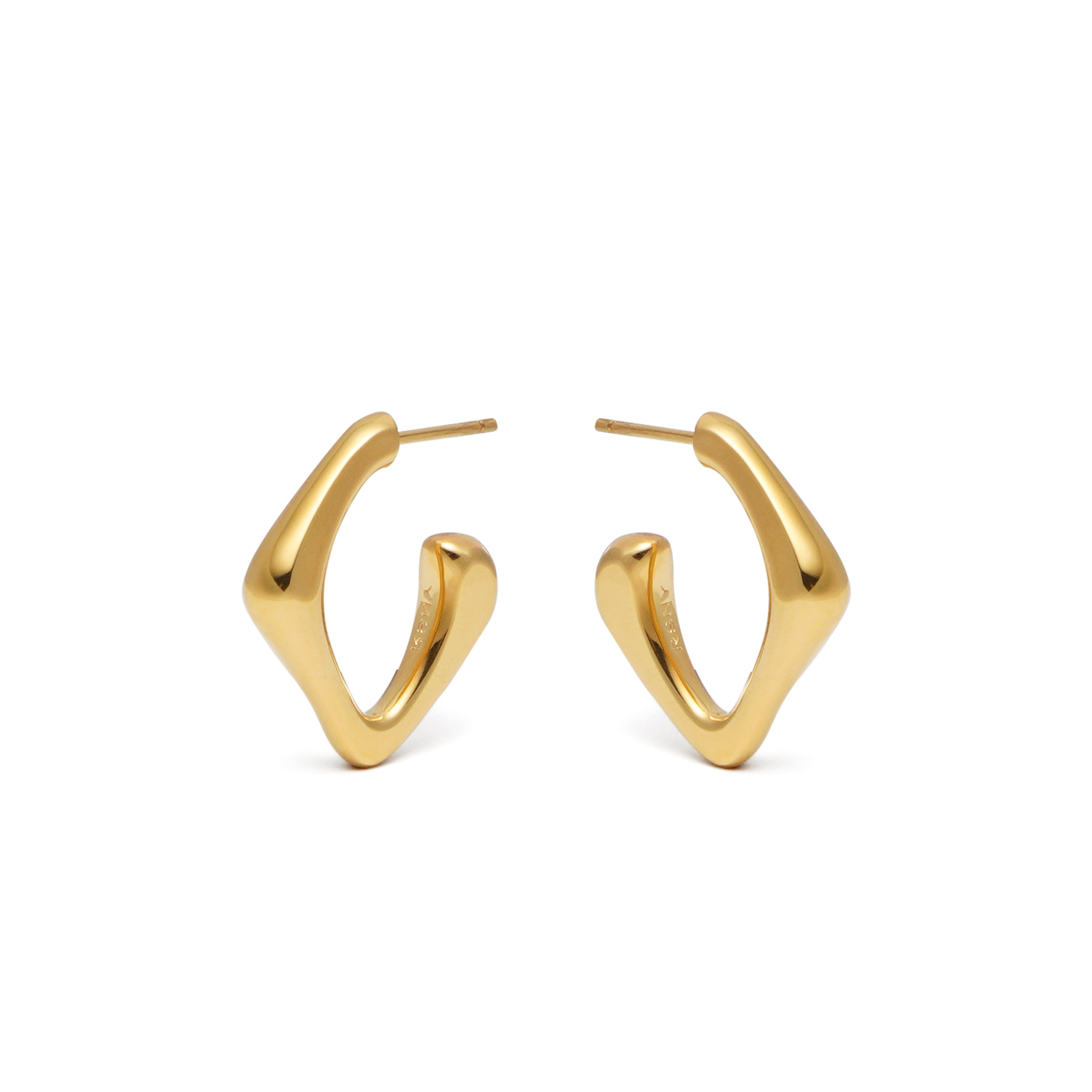 RSNY Square Geometric Earrings - RSNY R2056B 铜镀金/S925银耳针/品牌耳堵 重量:8.8g 约21*5*24mm 精致感细节处理/纯银高品质耳针/镜面级精工抛光/轻量化品牌工艺