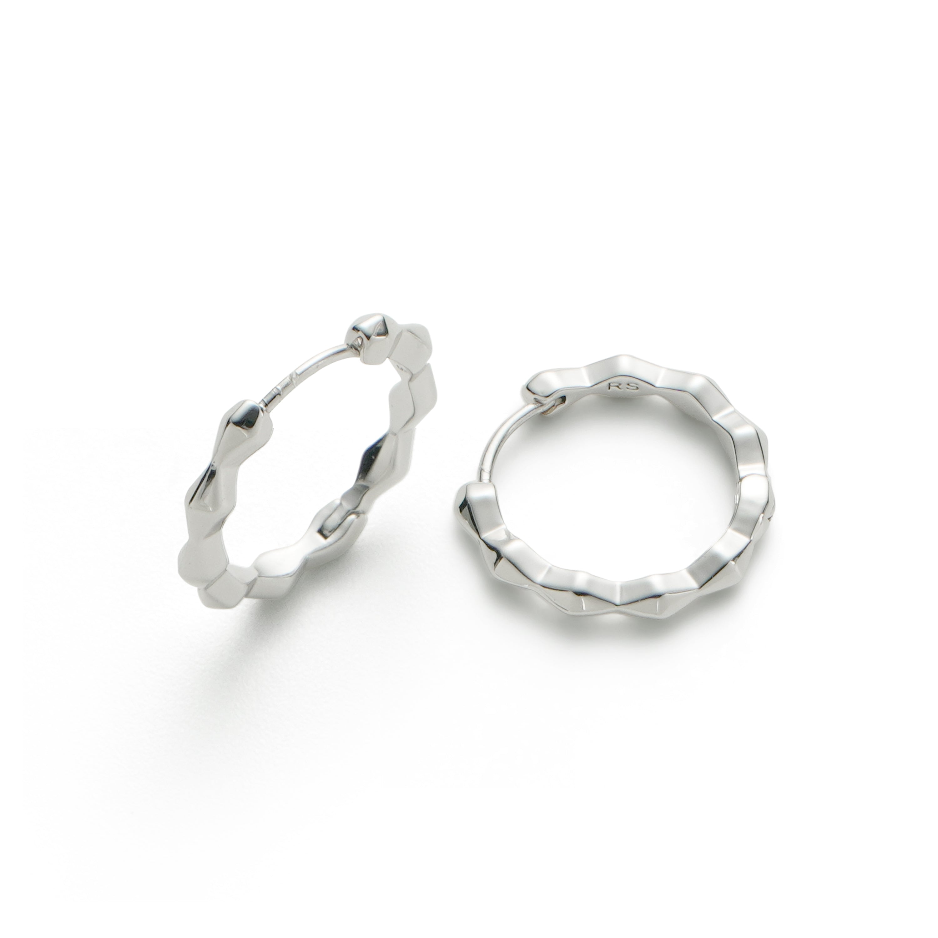 RSNY diamond cut earrings - RSNY R2171A 铜镀铑/银耳针 约20*20*3mm 钻石型设计元素/几何感切面造型/镜面级精工抛光/纯银高品质耳针