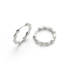 RSNY diamond cut earrings - RSNY R2171A 铜镀铑/银耳针 约20*20*3mm 钻石型设计元素/几何感切面造型/镜面级精工抛光/纯银高品质耳针