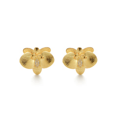 RSNY orchid stud earrings - RSNY R2114B 铜镀金/银耳针 约20*17*7mm 优雅感花朵元素/时尚感几何造型/纯银高品质耳针/纯手工精雕工艺