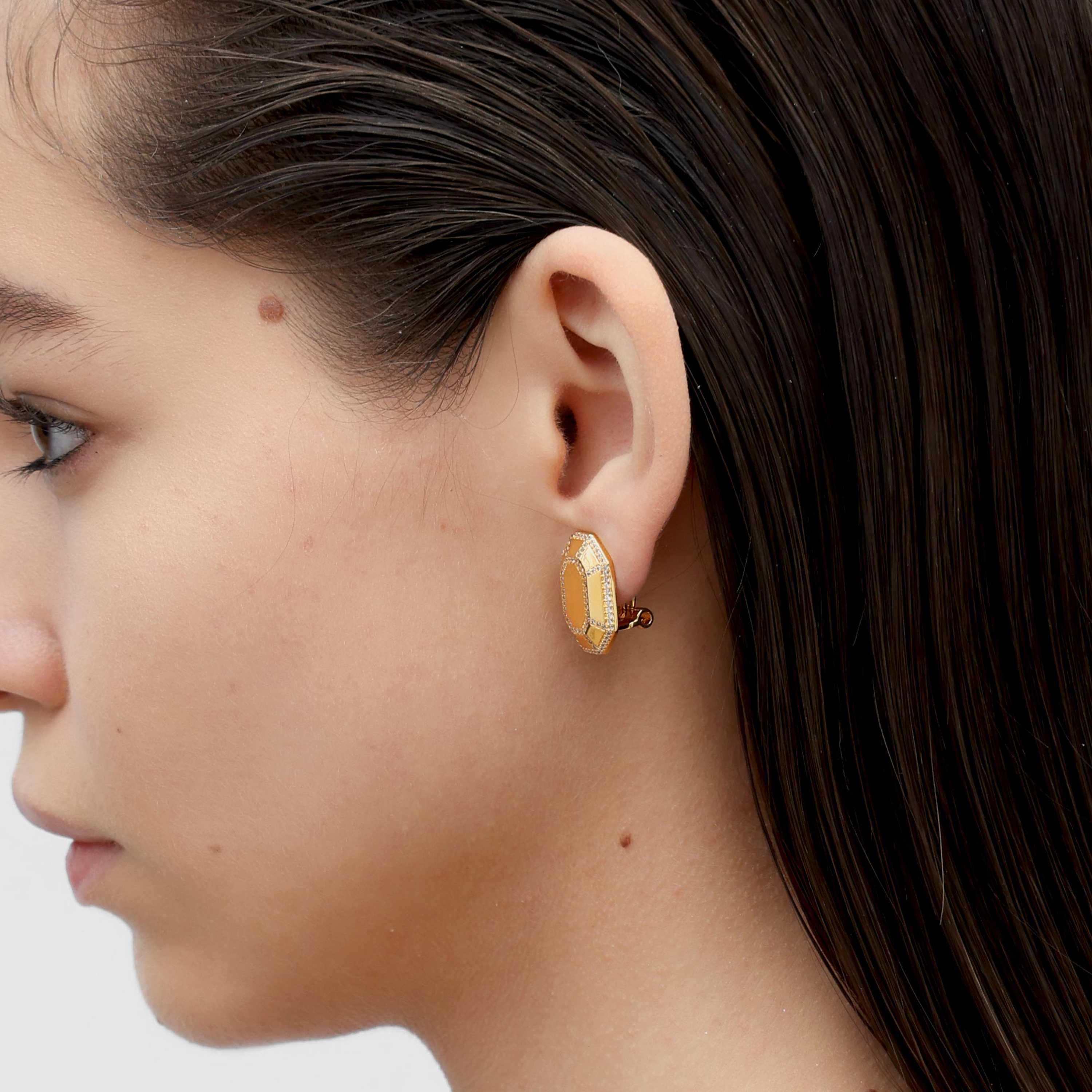 RSNY Redeen Styling Earrings - RSNY R2100B 铜镀金/银耳针 约14*20*4mm 钻石级精巧切面/镜面级精工抛光/纯手工镶嵌技艺/精致感细节处理