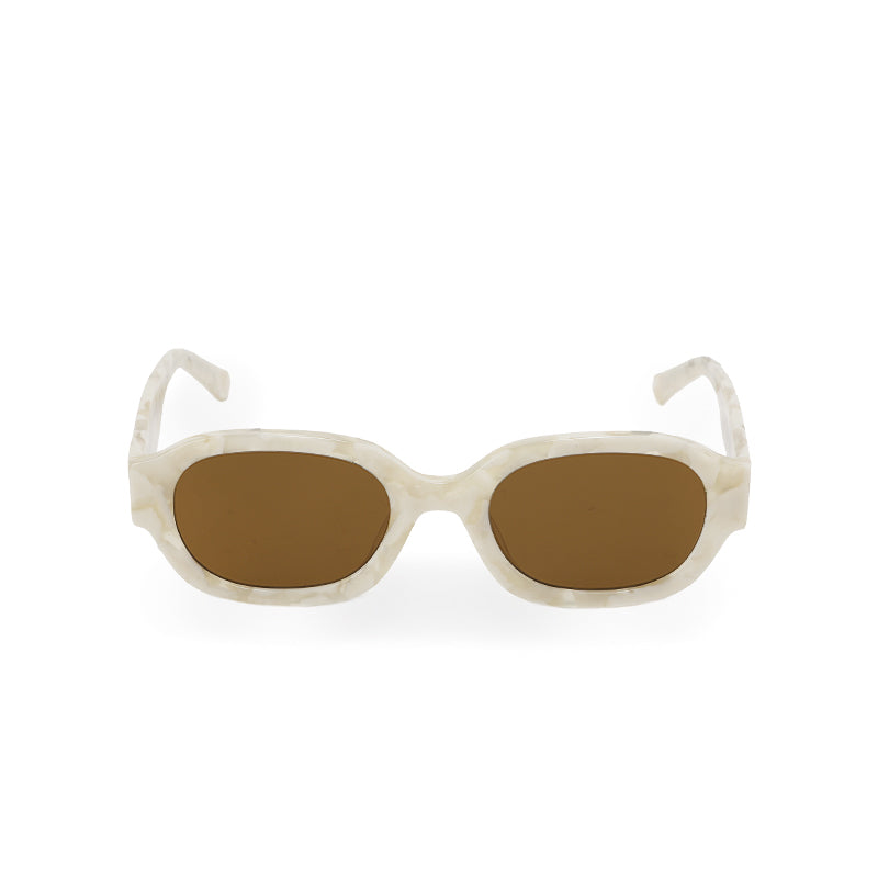 RSNY UN Retro Oval Sunglasses - RSNY ·MJ0007D · Plate/nylon lenses · Frame width 148.5mm/temple length 147mm · Lens width 53mm/height 38.2mm · Unisex retro oval shape design/0 touch metal logo/widened temple is more comfortable to wear/customized white retro texture plate