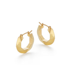 RSNY diamond pattern earrings - RSNY R2107B 铜镀金/银耳针 约3*17*18mm 几何感切面造型/镜面级精工抛光/四分之三圈耳环/纯银高品质耳针