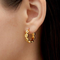 RSNY simple styling earrings - RSNY R2105B 铜镀金/银耳针 约19*6*19mm 时尚绕圈纹设计/镜面级精工抛光/轻量化品牌工艺/纯银高品质耳针