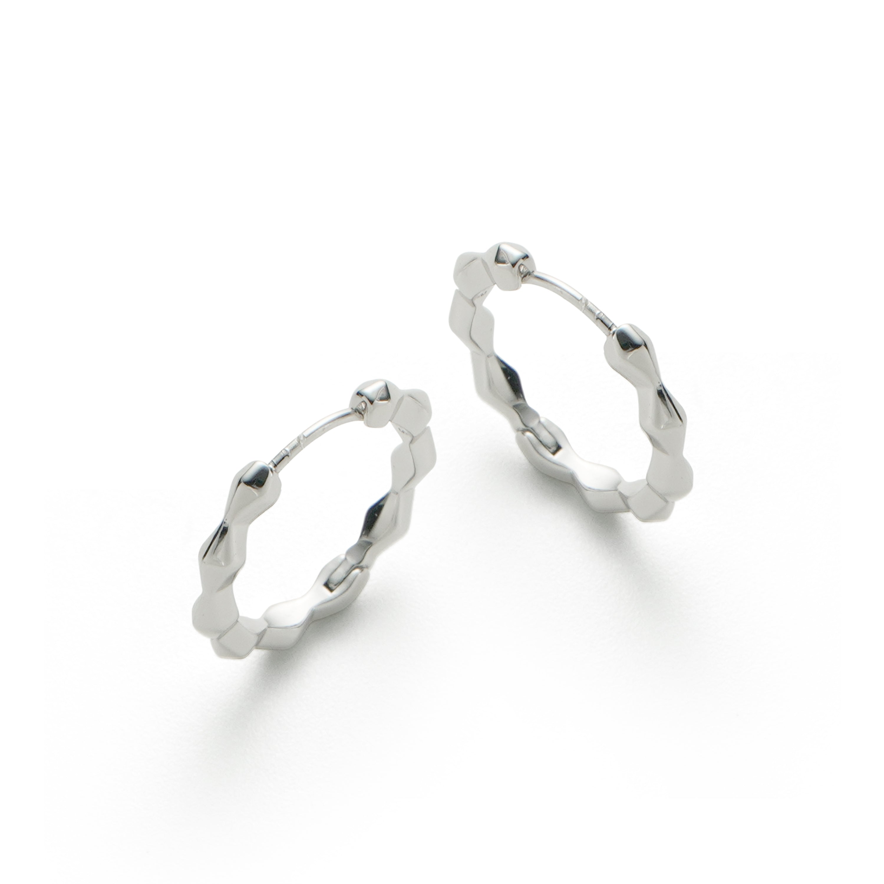 RSNY diamond cut earrings - RSNY R2171A 铜镀铑/银耳针 约20*20*3mm 钻石型设计元素/几何感切面造型/镜面级精工抛光/纯银高品质耳针