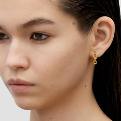RSNY diamond pattern chain earrings - RSNY R2082B 铜镀金/银耳针 重量:4g 约19*6*19mm 钻石纹链条元素/轻量化镂空工艺/纯手工镶嵌技艺/镜面级精工抛光