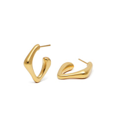 RSNY Square Geometric Earrings - RSNY R2056B 铜镀金/S925银耳针/品牌耳堵 重量:8.8g 约21*5*24mm 精致感细节处理/纯银高品质耳针/镜面级精工抛光/轻量化品牌工艺