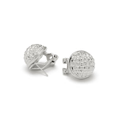 RSNY Diamond Textured Ball Earrings - RSNY R2021A Copper Rhodium Plated/S925 Tremella Needle Weight: 11.3g Size: 17 * 17 * 10mm Diamond pattern design elements/hemisphere geometry/lightweight hollowing process/mirror-grade precision polishing/high toughness spring ear buckle