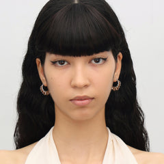 RSNY pleated earrings - RSNY R2132A Copper Rhodium Plated/Tremella Needle Size: 2 * 22 * 25mm Corrugated Design Elements/Commuter Simplicity Size: Styling/Mirror Seiko Polishing/Delicate Detail Processing