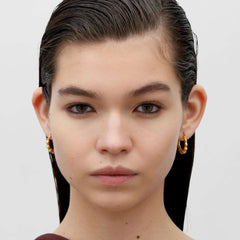 RSNY Roman style earrings - RSNY R2133B 铜镀金/银耳针 约5*22*20mm 时尚绕圈纹设计/通勤款几何造型/纯手工精雕工艺/纯银高品质耳针