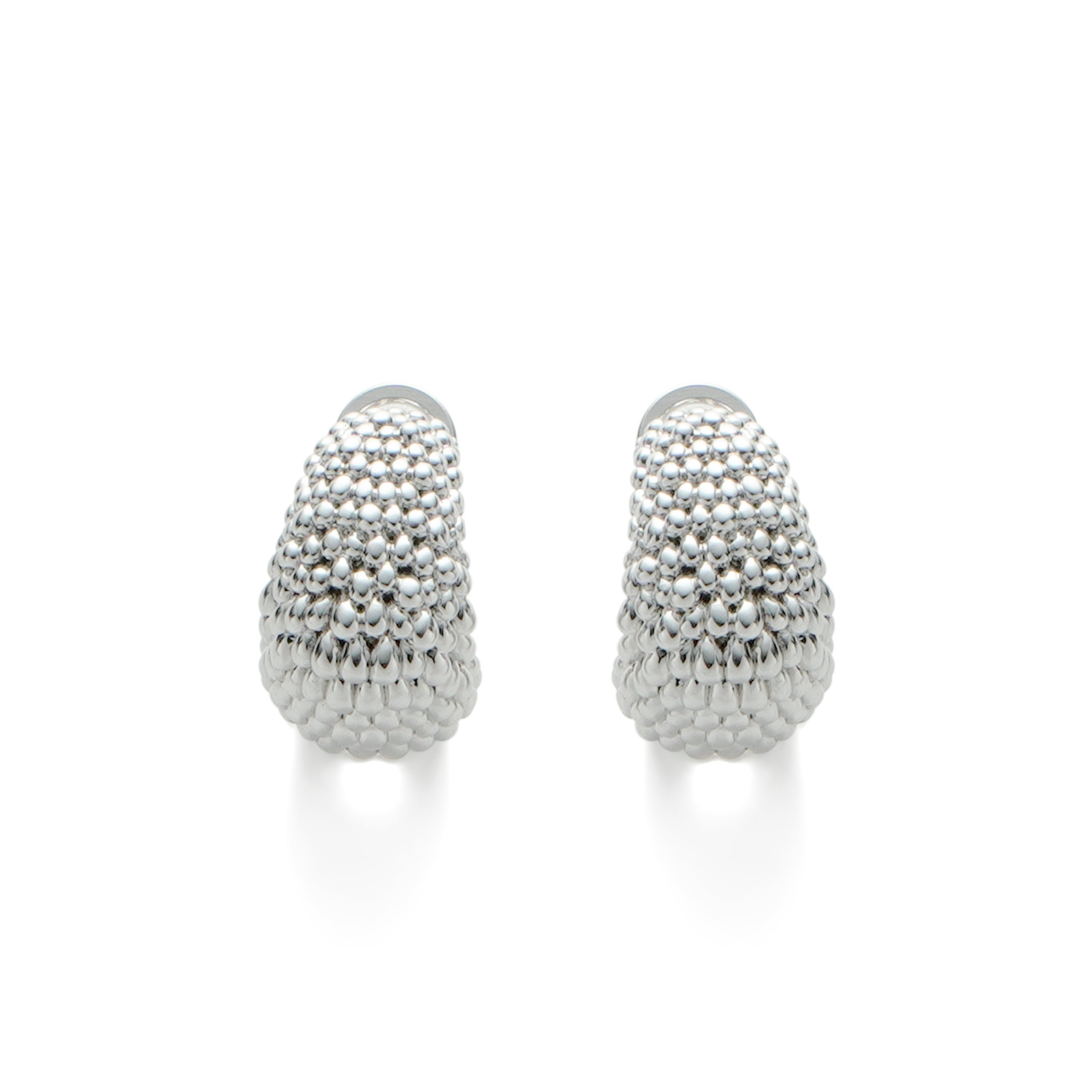 RSNY Roman style earrings - RSNY R2136A 铜镀铑/银耳针 约10*17*14mm 钻石纹设计元素/时尚感几何造型/轻量化品牌工艺/高韧性弹簧耳扣