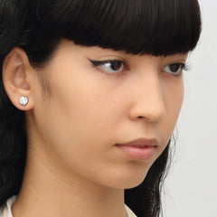 RSNY double head pearl stud earrings - RSNY R2028A Copper Rhodium Plated/S925 Tremella Needle Weight: 4.6g Size: 12 * 12 * 19mm Double-sided wearable design/preferred boutique beads/pure hand-inlaid skills/sterling silver high-quality ear needles