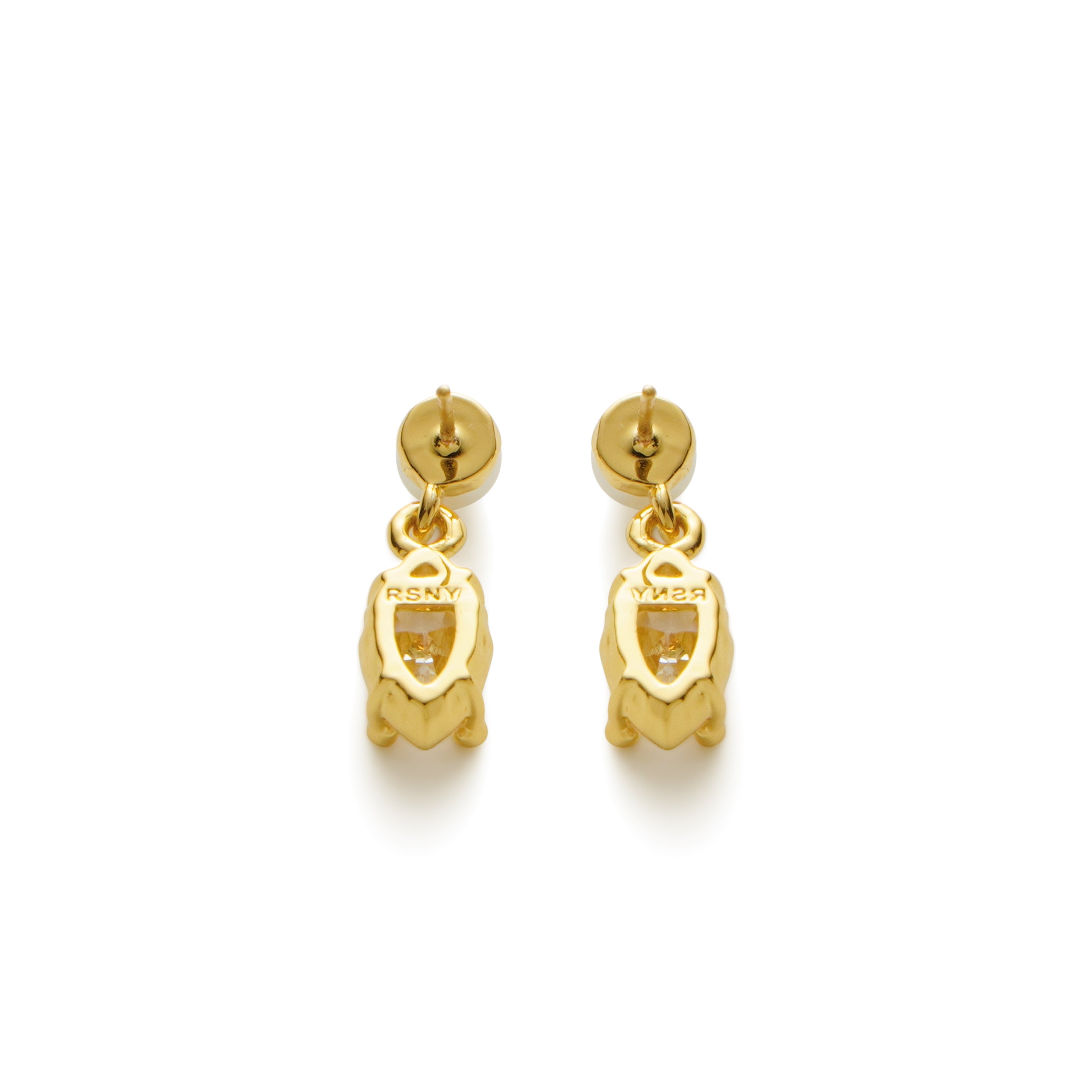 RSNY irregular pearl stud earrings - RSNY R2151B 铜镀金/银耳针 约8*18*7mm 波纹感设计元素/时尚感几何造型/精选优质仿钻石/精致感细节处理