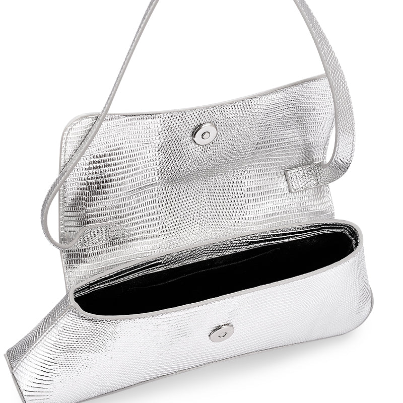 RSNY The Bridge Small Handbag - RSNY Bag body 260mm/115mm Shoulder strap 530mm/15mm First layer cowhide leather - lizard pattern/ELIZABETH technology leather blend fabric, stainless steel gold-plated brand decorative buckle
