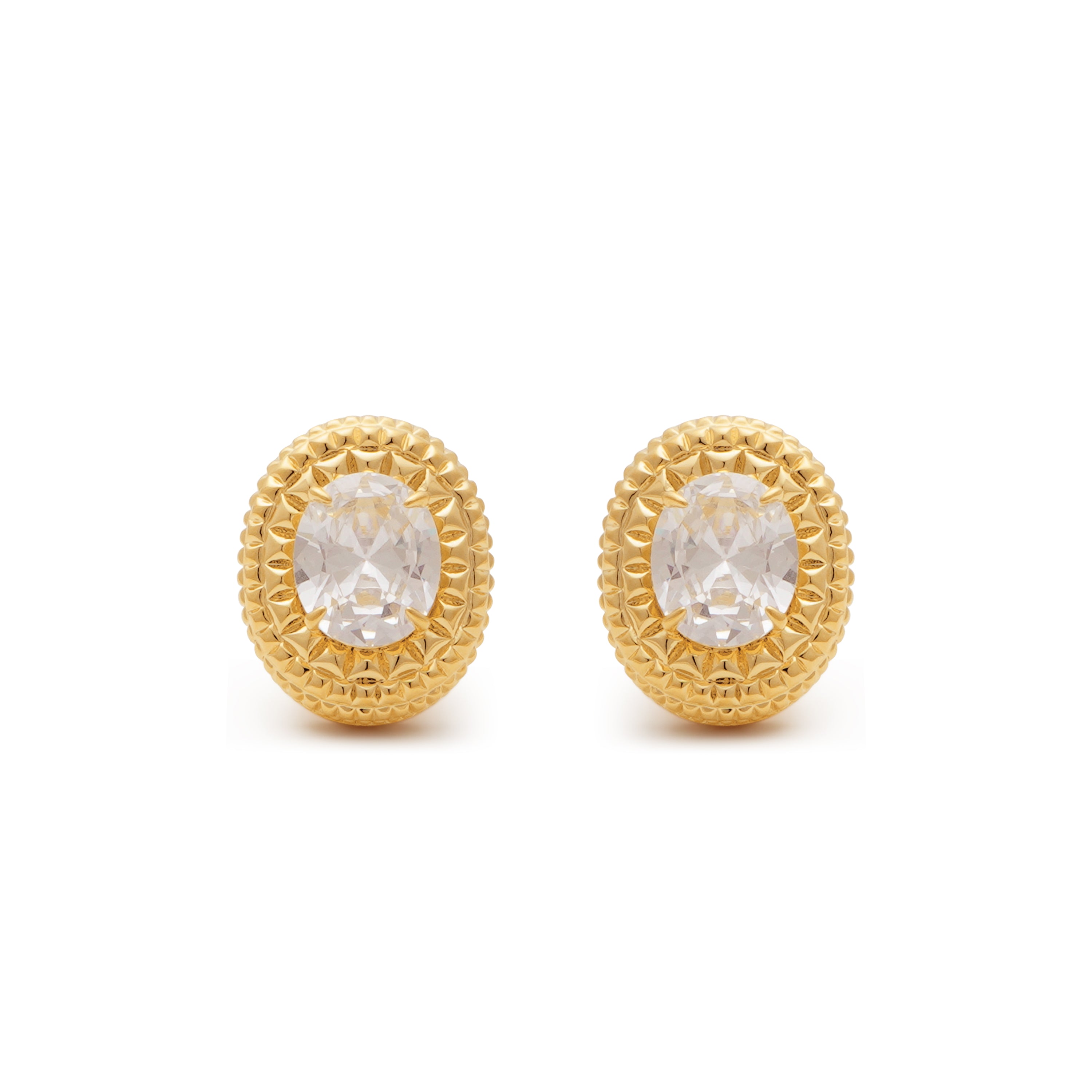 RSNY diamond texture stud earrings - RSNY R2063B 铜镀金/S925银耳针/立方氧化锆/品牌耳堵 重量:13.4g 约22*18*11mm 钻石纹设计元素/精选优质仿钻石/纯银高品质耳针/镜面级精工抛光/轻量化品牌工艺