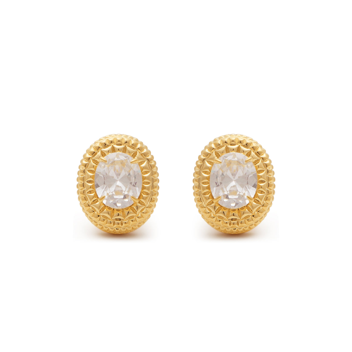 RSNY diamond texture stud earrings - RSNY R2063B 铜镀金/S925银耳针/立方氧化锆/品牌耳堵 重量:13.4g 约22*18*11mm 钻石纹设计元素/精选优质仿钻石/纯银高品质耳针/镜面级精工抛光/轻量化品牌工艺