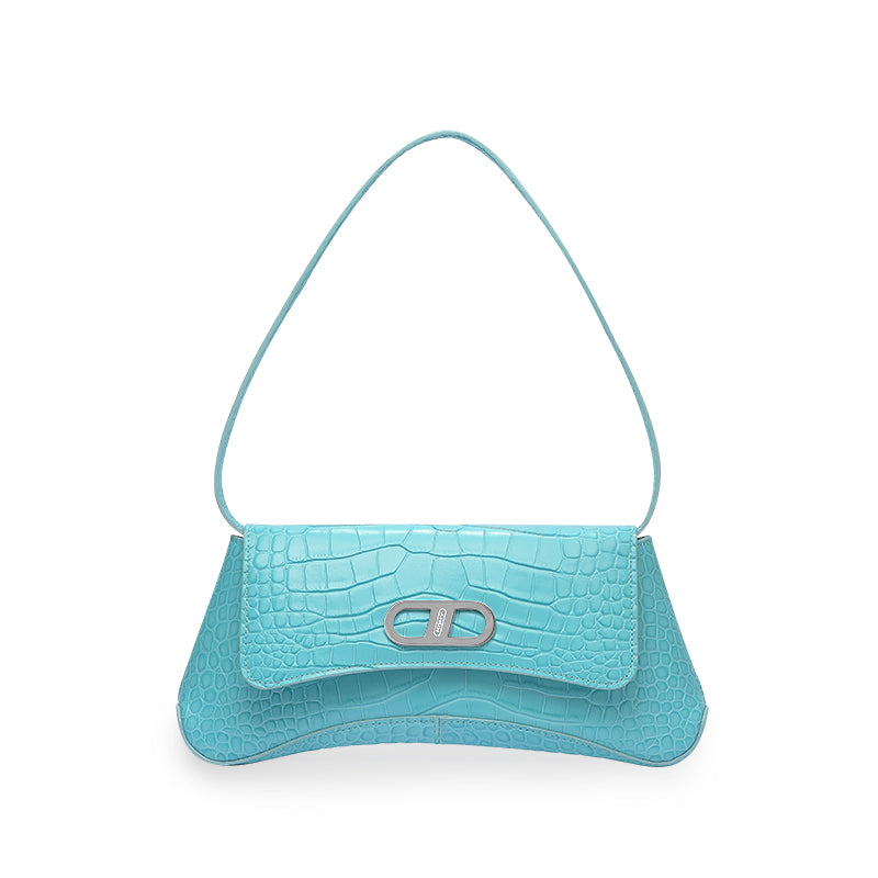 RSNY The Bridge Small Handbag - RSNY Bag body 260mm/115mm Shoulder strap 530mm/15mm First layer cowhide leather - crocodile pattern/ELIZABETH technology leather blended fabric, stainless steel gold-plated brand decorative buckle