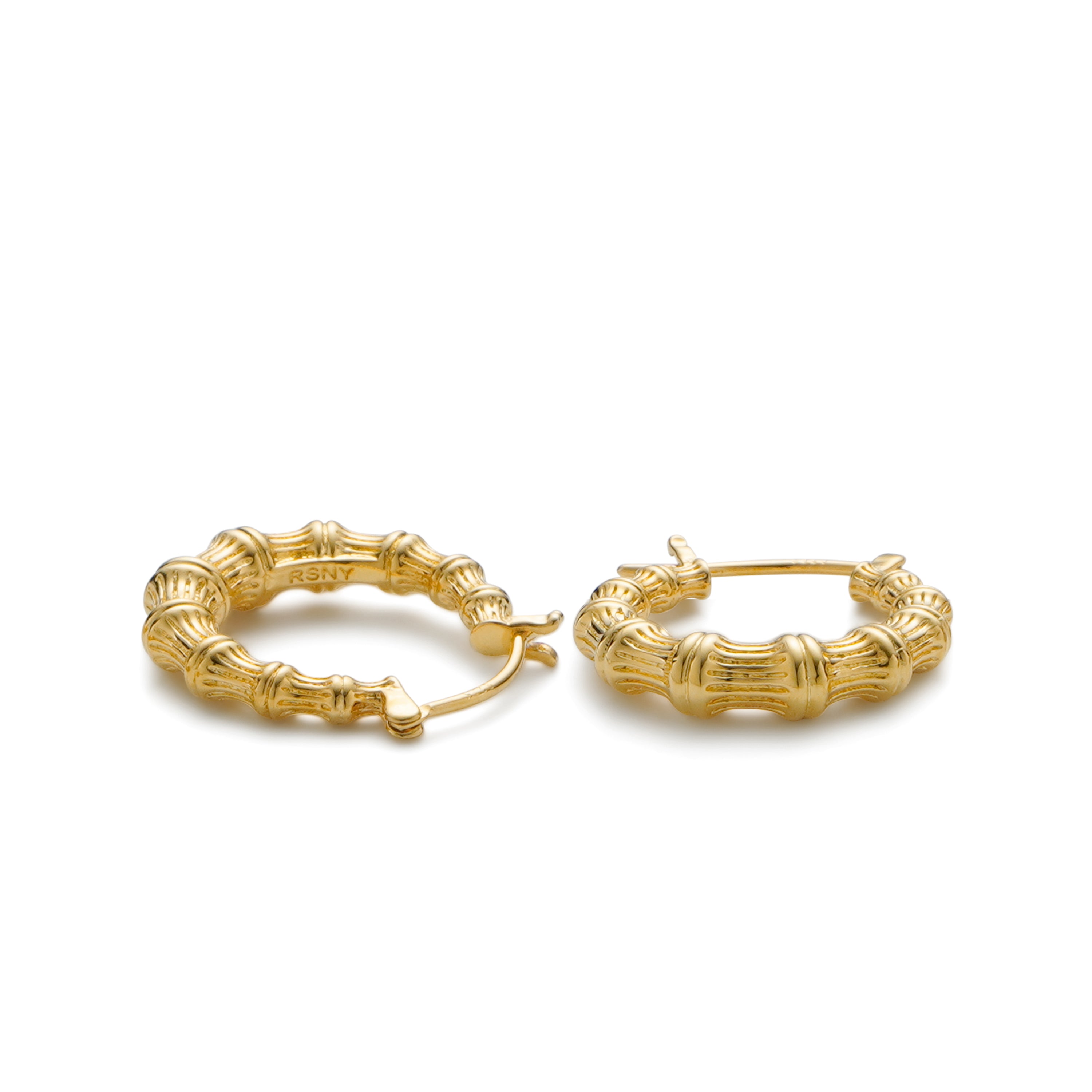 RSNY Roman style earrings - RSNY R2133B 铜镀金/银耳针 约5*22*20mm 时尚绕圈纹设计/通勤款几何造型/纯手工精雕工艺/纯银高品质耳针