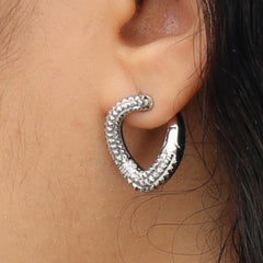 RSNY diamond pattern chain earrings - RSNY R2083A Copper Rhodium Plated/Tremella Needle Size: 18 * 24 * 14mm Diamond pattern design elements/geometric section shape/sterling silver high-quality ear needles/exquisite opening and closing design