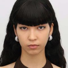 RSNY Diamond Stud Earrings - RSNY R1880 铜镀铑/银耳针 约18*24*13mm 钻石级精巧切面/纯银高品质耳针/高韧性弹簧耳扣/轻量化品牌工艺