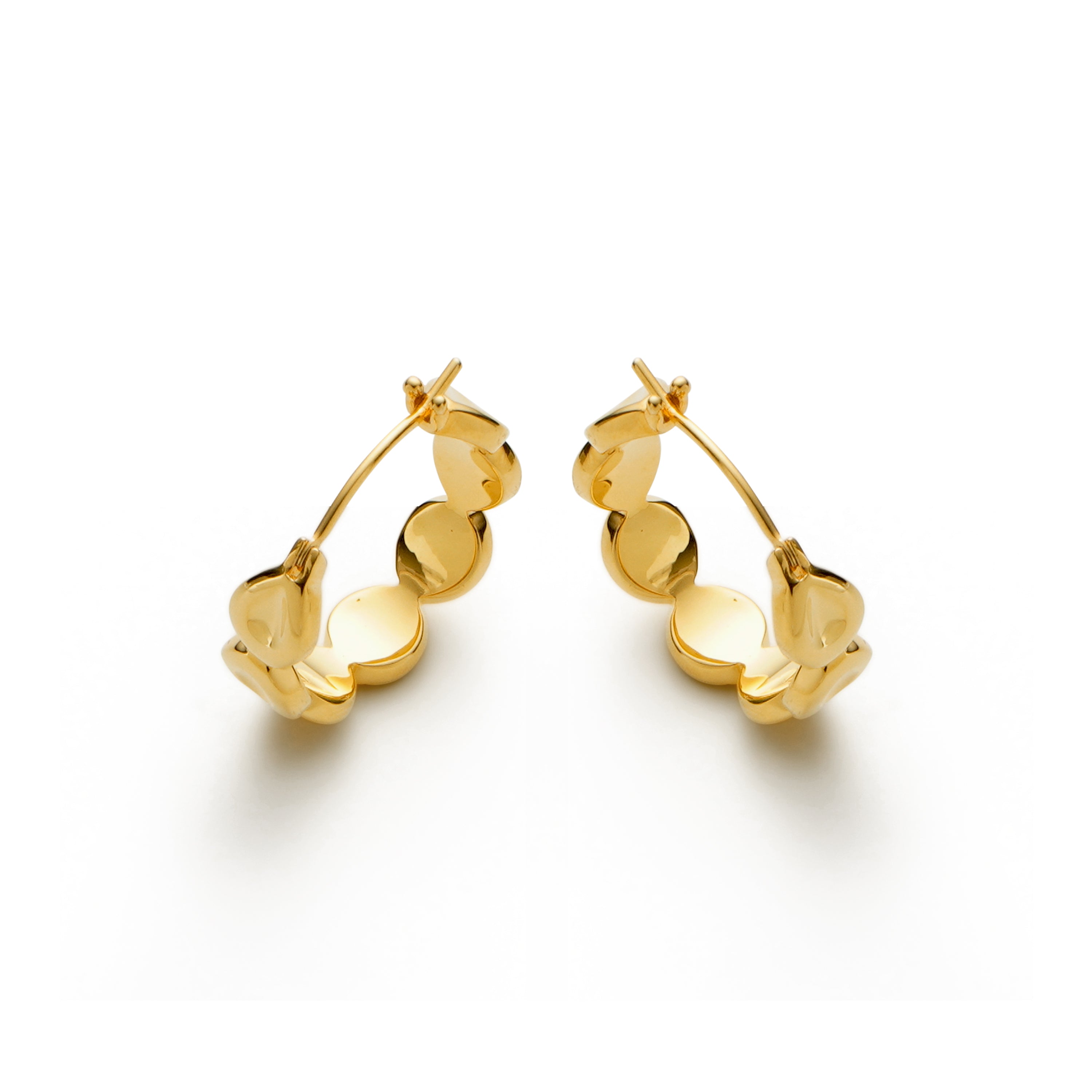 RSNY simple styling earrings - RSNY R2105B 铜镀金/银耳针 约19*6*19mm 时尚绕圈纹设计/镜面级精工抛光/轻量化品牌工艺/纯银高品质耳针