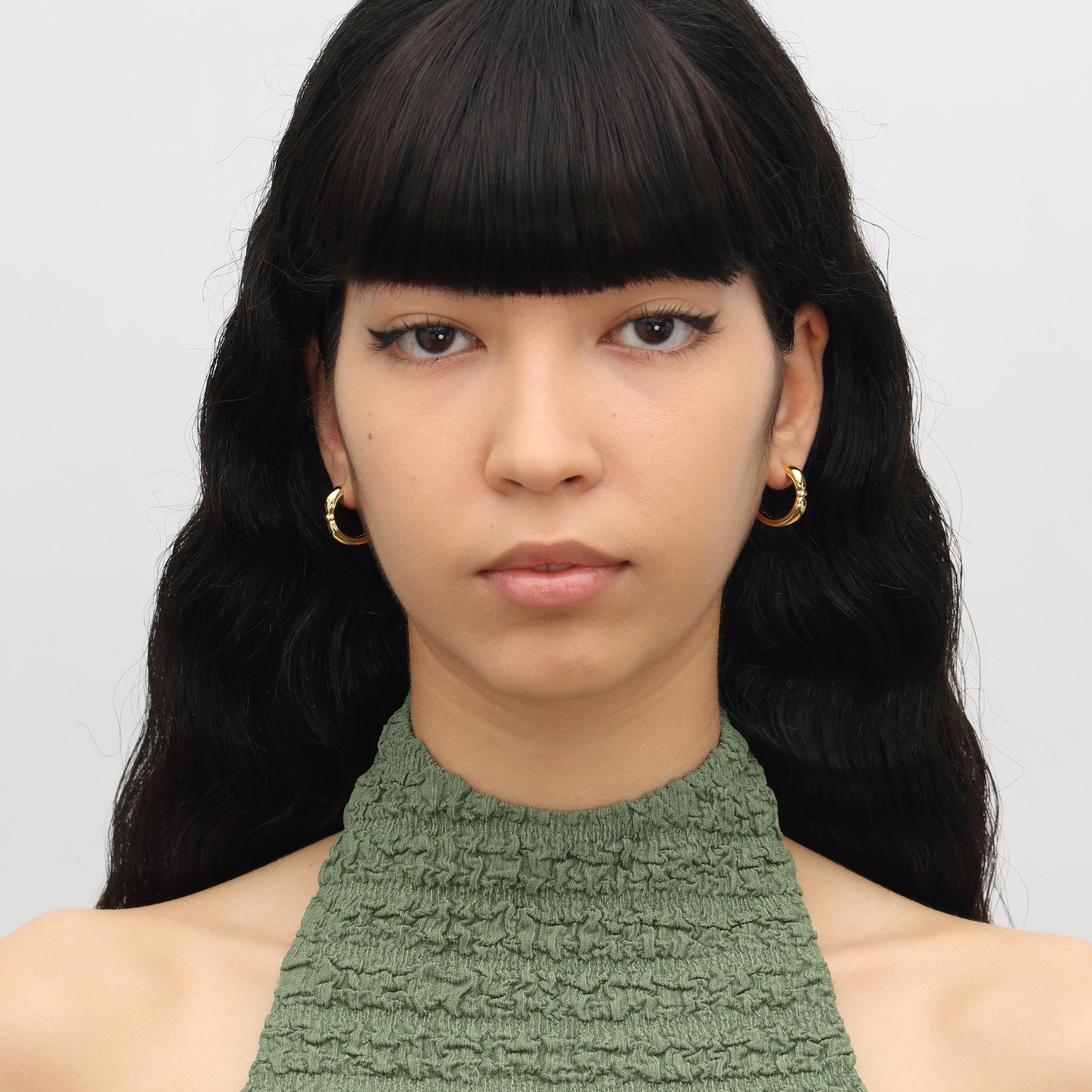RSNY geometric earrings - RSNY R2091B Copper Gold Plated/S925 Tremella Needle/Brand Ear Plug Weight: 8.4g Size: 20 * 6 * 20mm Geometric winding elements/commuter simple size: shape/sterling silver high-quality ear needles/mirror-grade Seiko polishing/lightweight brand craftsmanship