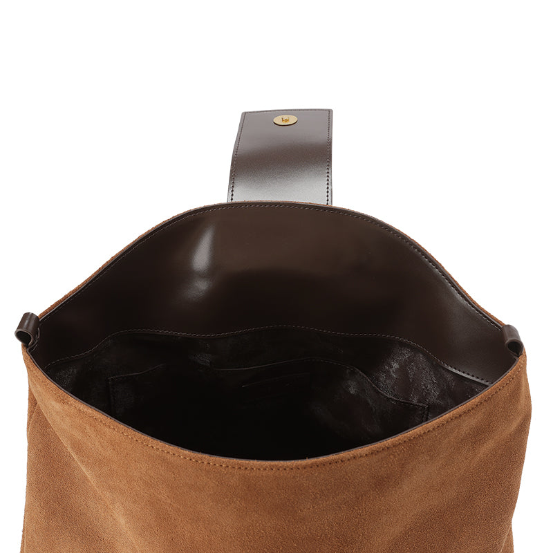 RSNY The Audrey Bag - Large - RSNY Length 36 * Width 10 * Height 35cm Shoulder strap 40cm net size brown cow leather, brown cow suede leather, iconic metal LOGO decoration, main interlayer