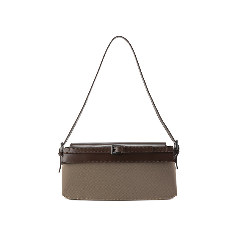 RSNY Urban Flex Baguette - Small - RSNY Length 31 * Width 6 * Height 14cm Shoulder strap 92cm net size waterproof trench coat fabric, cocoa brown calf leather, Helena leather fabric, signature belt buckle, hidden magnetic buckle, main interlayer, adjustable shoulder strap (shoulder back, armpit, oblique span).