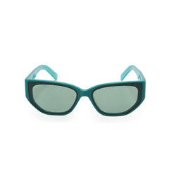 RSNY Grande SQUARE Sunglasses - RSNY ·MJ0013C · Plate/nylon lenses · Frame width 145.3mm/temple length 145mm Lens width 62.5mm/height 42.5mm · Unisex flat embedded square frame design/0 touch metal logo/widened temple to wear more comfortable/lake blue frame and 50 degrees transparent blue temple gradual change color scheme