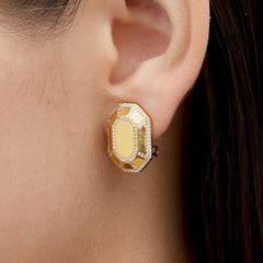 RSNY Redeen Styling Earrings - RSNY R2100B 铜镀金/银耳针 约14*20*4mm 钻石级精巧切面/镜面级精工抛光/纯手工镶嵌技艺/精致感细节处理