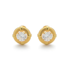 RSNY Roman Styling Earrings - RSNY R2118B 铜镀金/银耳针 约18*18*7mm 时尚绕圈纹设计/时尚感几何造型/精选优质仿钻石/高韧性弹簧耳扣