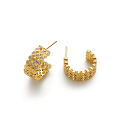 RSNY diamond shaped earrings - RSNY 1789W 铜镀金/银耳针 约8*18*18mm 钻石级精巧切面/纯银高品质耳针/高韧性弹簧耳扣/轻量化品牌工艺