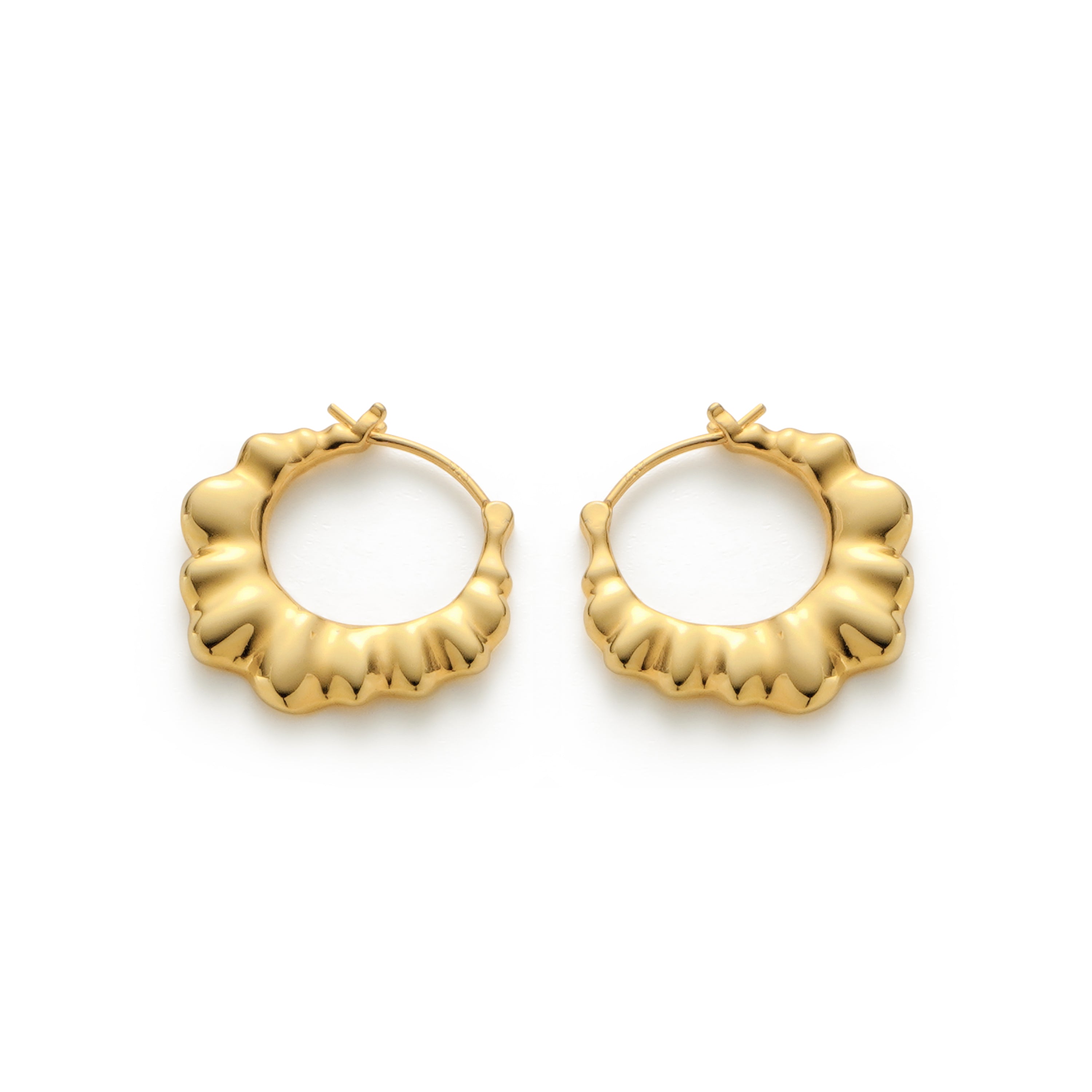 RSNY pleated earrings - RSNY R2132B Copper Gold Plated/Tremella Needle Size: 2 * 22 * 25mm Corrugated Design Elements/Commuter Simplicity Size: Styling/Mirror Seiko Polishing/Delicate Detail Processing