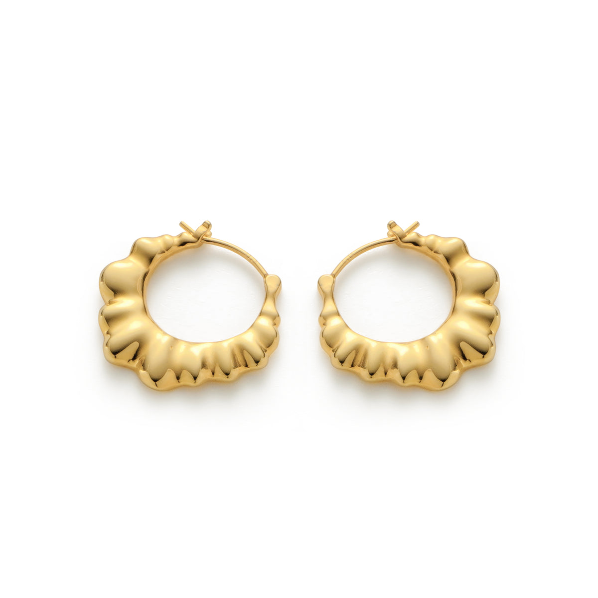 RSNY pleated earrings - RSNY R2132B Copper Gold Plated/Tremella Needle Size: 2 * 22 * 25mm Corrugated Design Elements/Commuter Simplicity Size: Styling/Mirror Seiko Polishing/Delicate Detail Processing