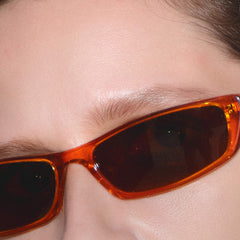 RSNY NP Sharp Blade Sunglasses - RSNY ·MJ0006C · Plate/nylon lenses · Frame width 145mm/temple length 145mm · Lens width 56mm/height 26mm · Unisex blade very narrow border design/0 touch metal logo/fashion circle spire people's darling/bright orange vitality color scheme