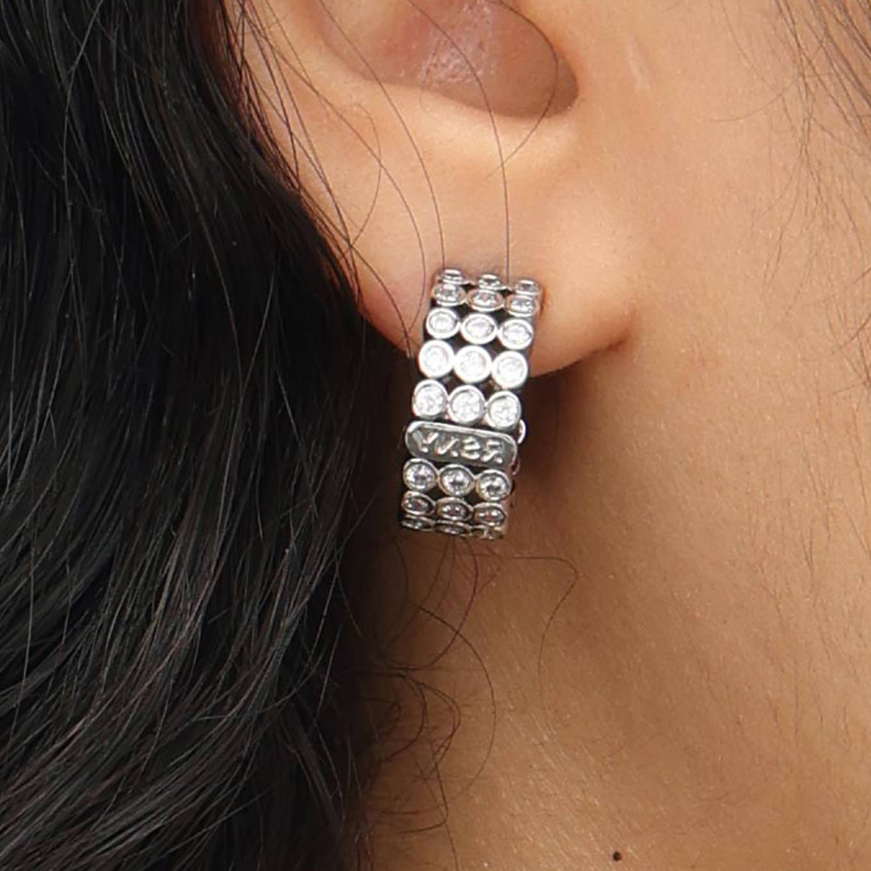 RSNY diamond shaped earrings - RSNY 1789W 铜镀铑/银耳针 约8*18*18mm 钻石级精巧切面/纯银高品质耳针/高韧性弹簧耳扣/轻量化品牌工艺