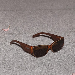 RSNY Grande SQUARE Sunglasses - RSNY ·MJ0013B · Plate/nylon lenses · Frame width 145.3mm/temple length 145mm Lens width 62.5mm/height 42.5mm · Unisex flat embedded square frame design/0 touch metal logo/widened temple to wear more comfortable/light brown color frame and dark brown temple gradual change color scheme