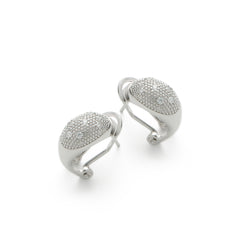 RSNY Geometric Earrings - RSNY R2182A 铜镀铑/银耳针 约18*10*10mm 钻石纹设计元素/几何感切面造型/纯银高品质耳针/精巧感开合设计