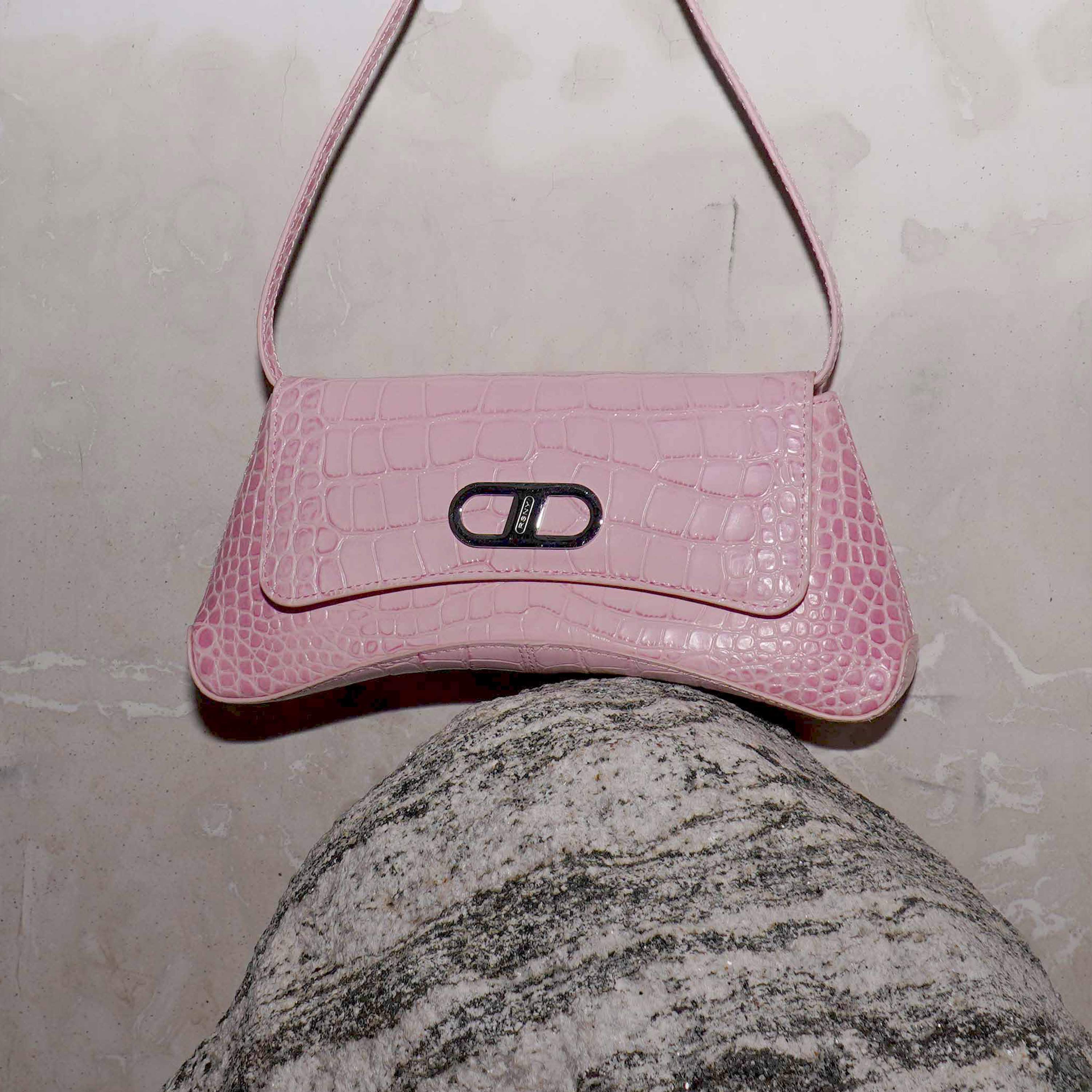 RSNY The Bridge Small Handbag - RSNY Bag body 260mm/115mm Shoulder strap 530mm/15mm First layer cowhide leather - crocodile pattern/ELIZABETH technology leather blended fabric, stainless steel gold-plated brand decorative buckle