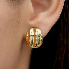 RSNY simple Roman stud earrings - RSNY R2125B 铜镀金/银耳针 约15*19*5mm 几何感切面造型/几何缠绕感元素/镜面级精工抛光/微厚重精巧质感
