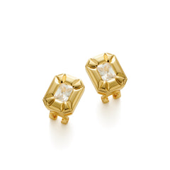 RSNY Redeen Styling Earrings - RSNY R2116B 铜镀金/银耳针 约15*18*5mm 钻石型设计元素/时尚感几何造型/轻量化镂空工艺/微厚重精巧质感