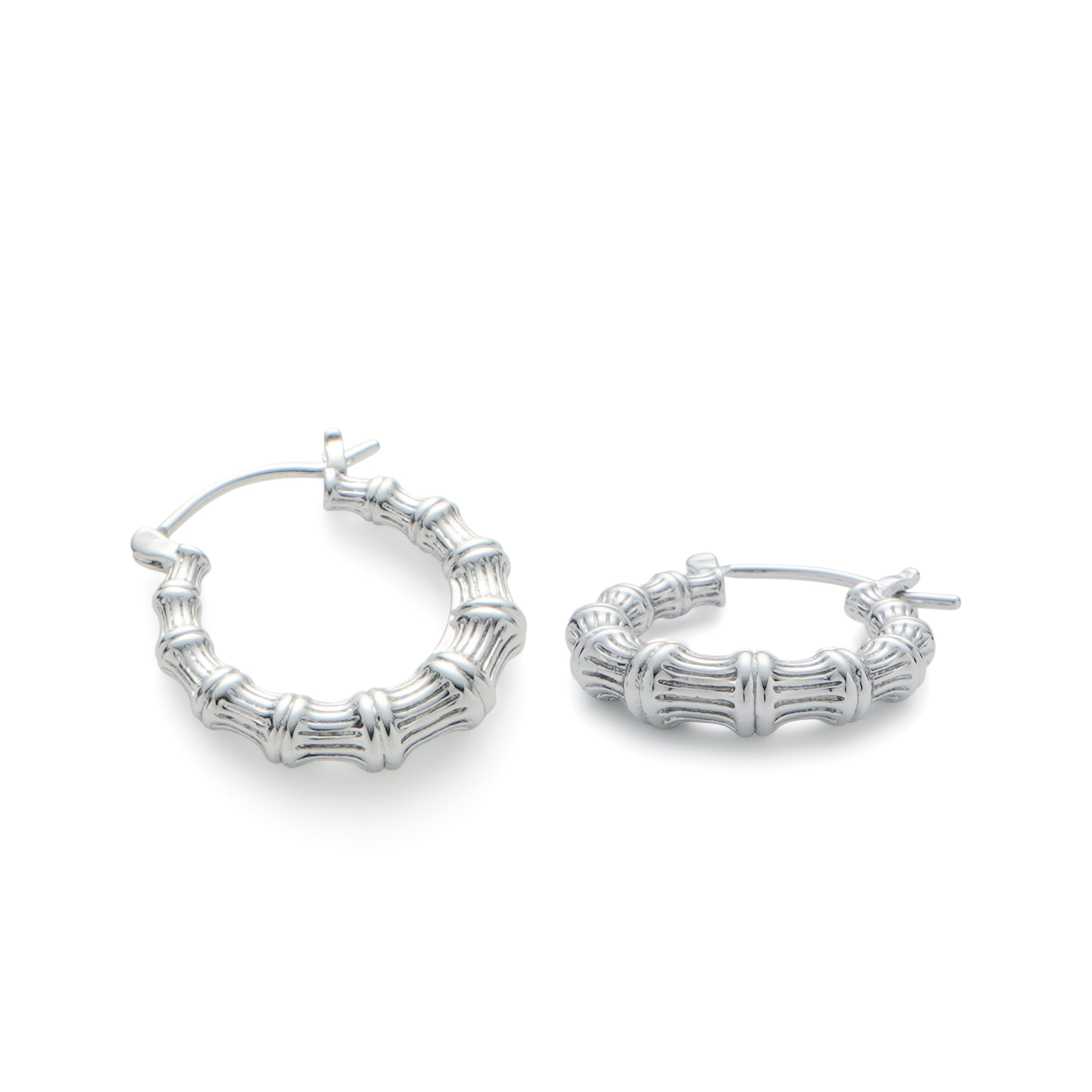 RSNY Roman style earrings - RSNY R2133A 铜镀铑/银耳针 约5*22*20mm 时尚绕圈纹设计/通勤款几何造型/纯手工精雕工艺/纯银高品质耳针