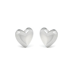 RSNY geometric love stud earrings - RSNY R2090A 铜镀铑/S925银耳针 重量:8.2g 尺寸:20*3*18mm 爱心型精巧切面/精致感细节处理/纯银高品质耳针/镜面级精工抛光/轻量化品牌工艺