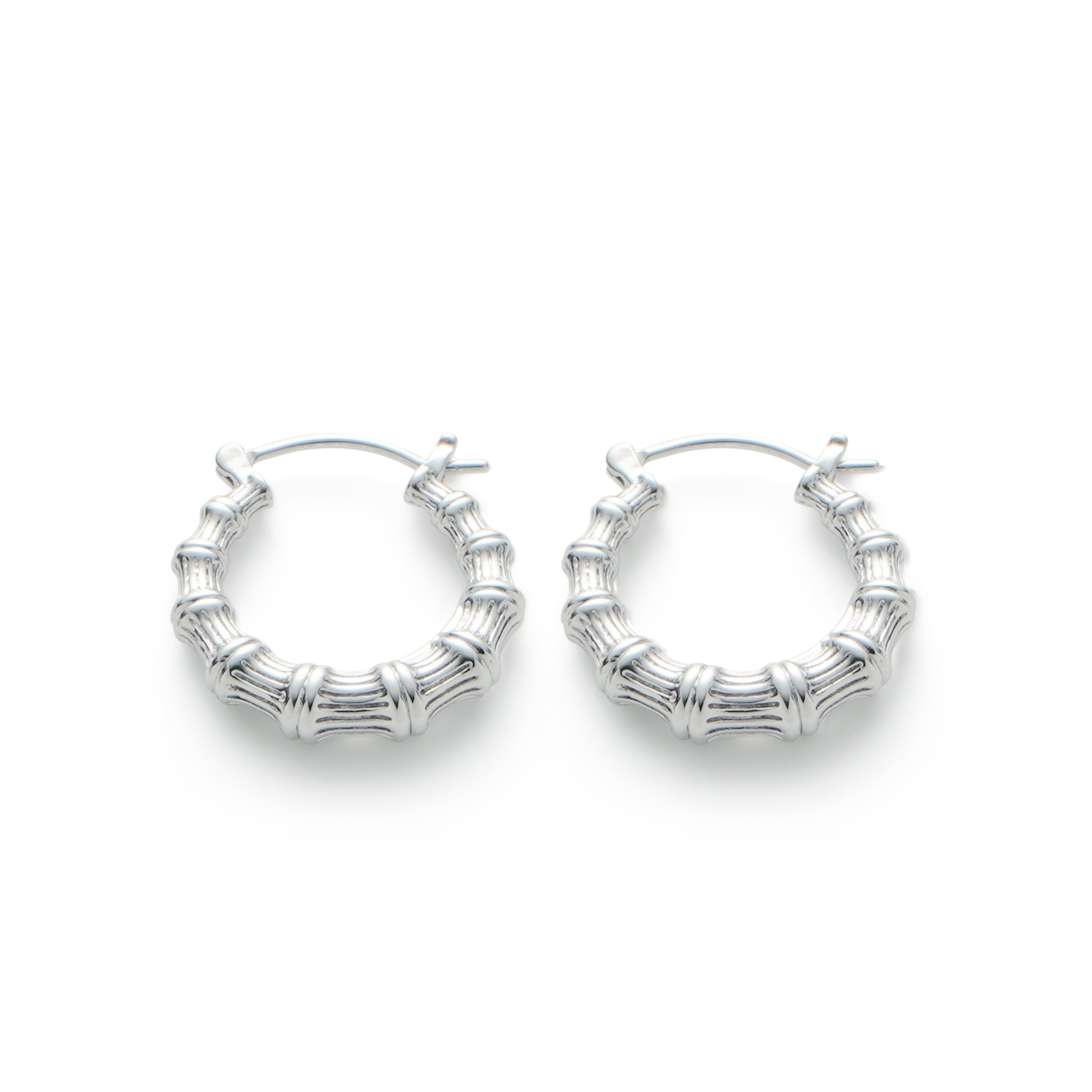 RSNY Roman style earrings - RSNY R2133A 铜镀铑/银耳针 约5*22*20mm 时尚绕圈纹设计/通勤款几何造型/纯手工精雕工艺/纯银高品质耳针