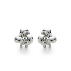 RSNY Geometric Stud Earrings - RSNY R2128A 铜镀铑/银耳针 约20*19*8mm 几何缠绕感元素/交错环几何造型/轻量化品牌工艺/高韧性弹簧耳扣